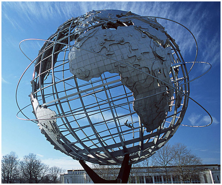 不锈钢地球仪雕塑镂空金属圆球抽象校园景观装饰造景主题摆件定制