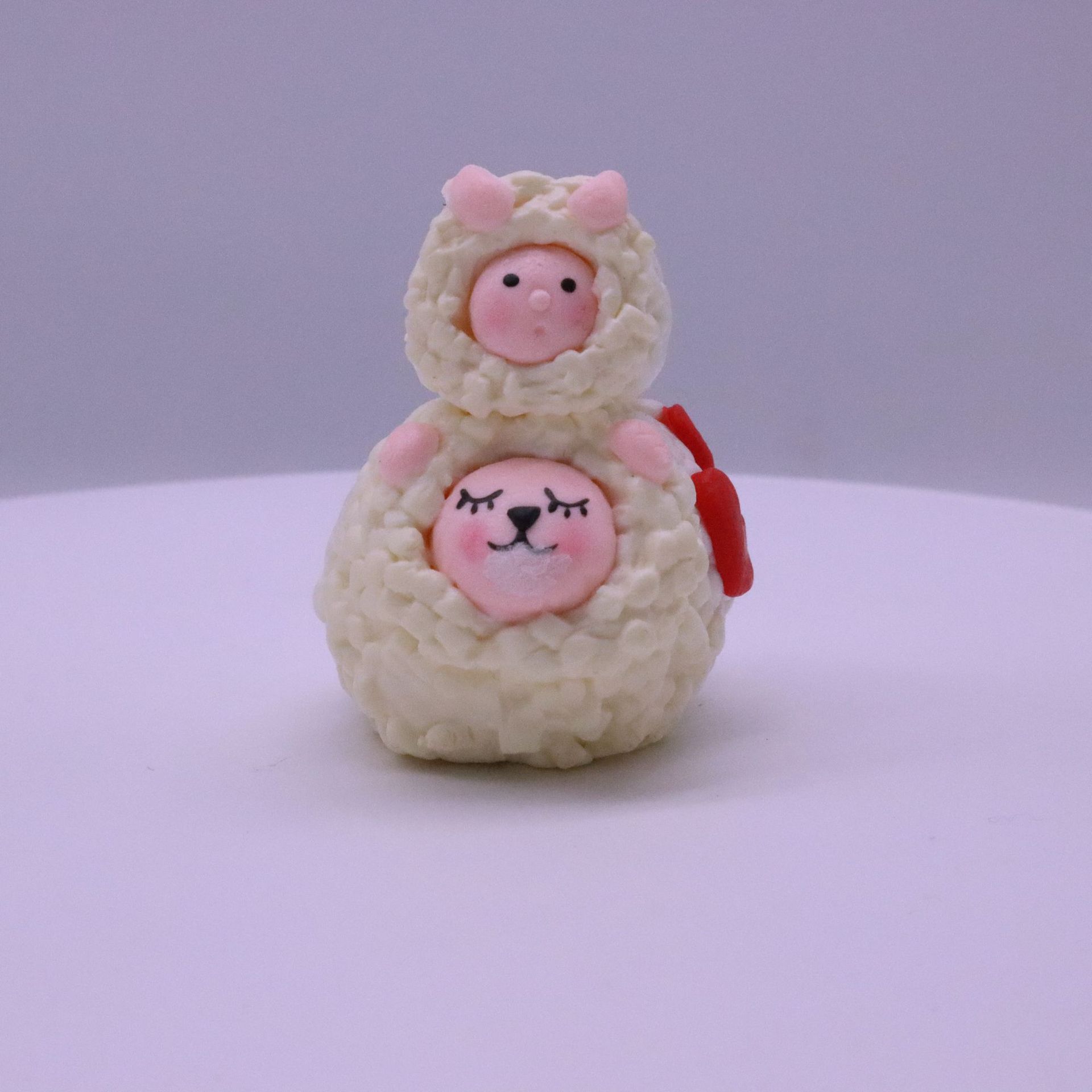 手工制作软陶卡通绵羊生日 可爱母女蛋糕装饰 可爱卡通绵羊小摆饰