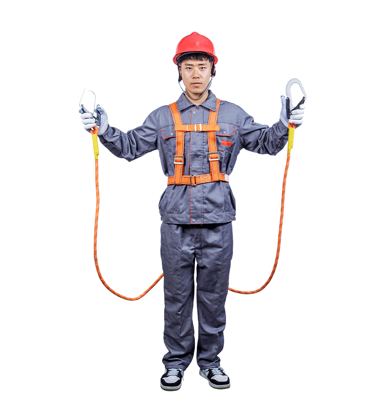 双背高空作业安全带防坠落三点上身式安全带加缓冲包半身式安全带