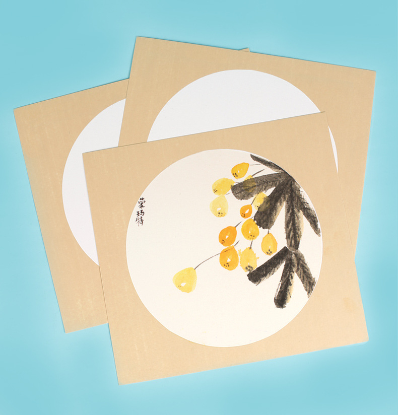 宣青儿童画卡纸生宣镜面软卡圆白仿古10张培训机构材料包加厚卡纸