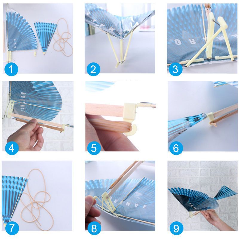 10个装大号橡皮筋动力飞鸟鲁班大飞鸟地摊热卖网红户外互动玩具