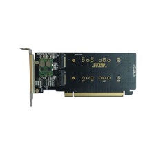 半高挡板PCIe 3.0 x16转4个NVMe M.2 NGFF SSD阵列卡VROC转接卡