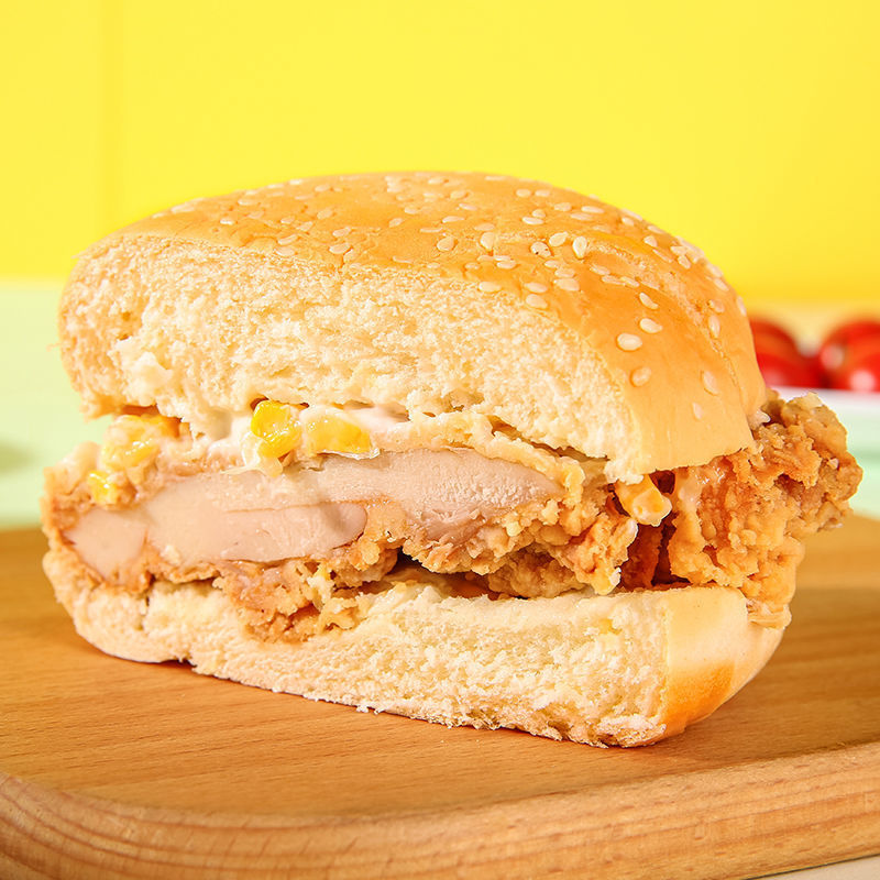 汉堡半成品10个香辣奥尔良鸡腿堡加热即食早餐140g*5个5月4日发完