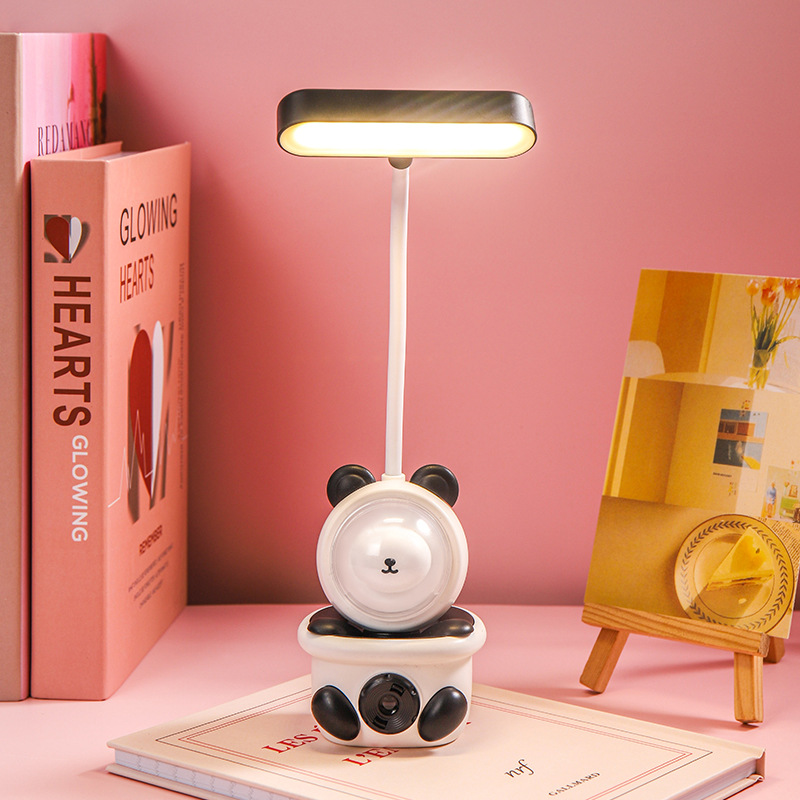 Creative Cartoon Bunny Led Eye Protection Pencil Sharpener Table Lamp USB Charging Cute Student Projection Desktop Reading Light