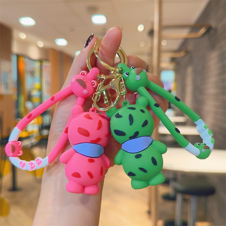 Cute Lonely Frog Key Chain Couple Ornament Cartoon Schoolbag Pendant Public Stall Cultural and Creative Gifts Wholesale