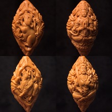 苏州橄榄核雕刻十二生肖守护神手把件单籽手串手机钥匙挂件吊坠