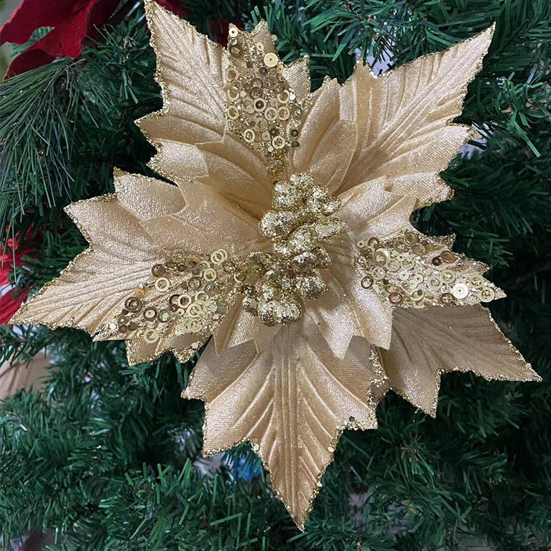 Christmas Flower Christmas Decoration Supplies 30cm Christmas Flower Christmas Tree Decoration Supplies Artificial Flower Spot