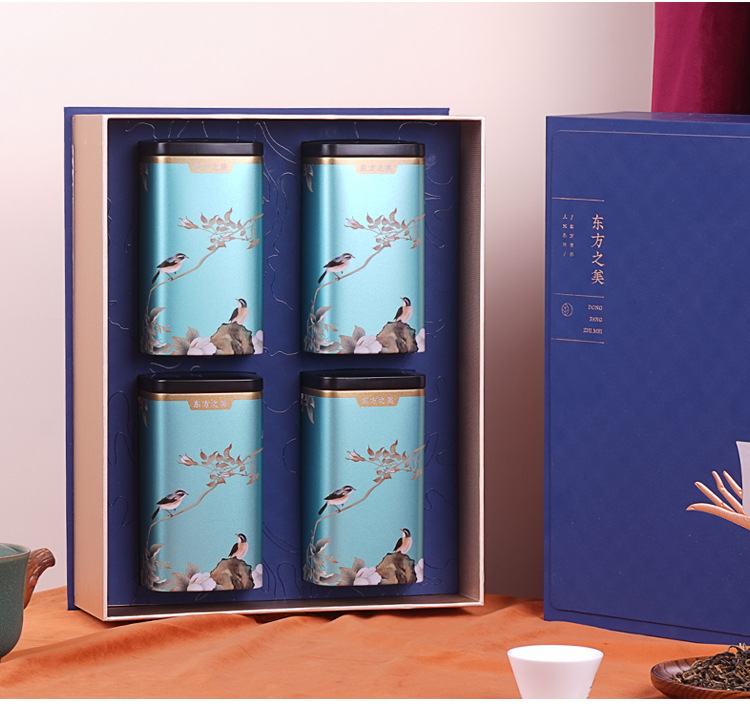 新款茶叶盒半斤装一斤装红茶普洱绿茶岩茶马口铁罐礼盒包装茶叶盒