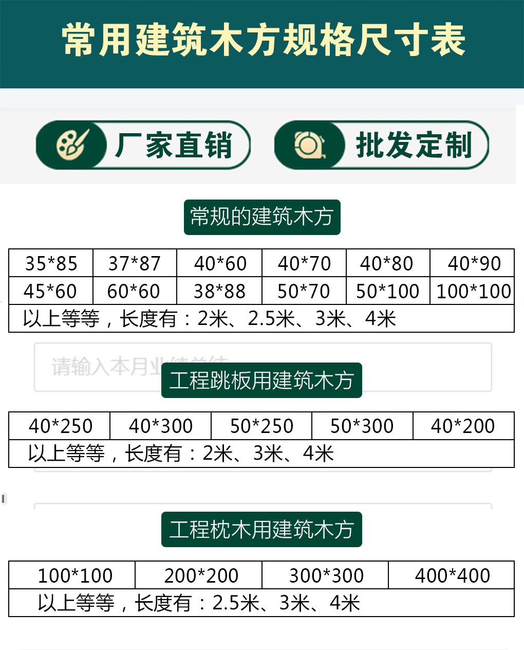 建筑用方木工程木方价格 加松白松云杉江西建筑木方厂家批发跳板