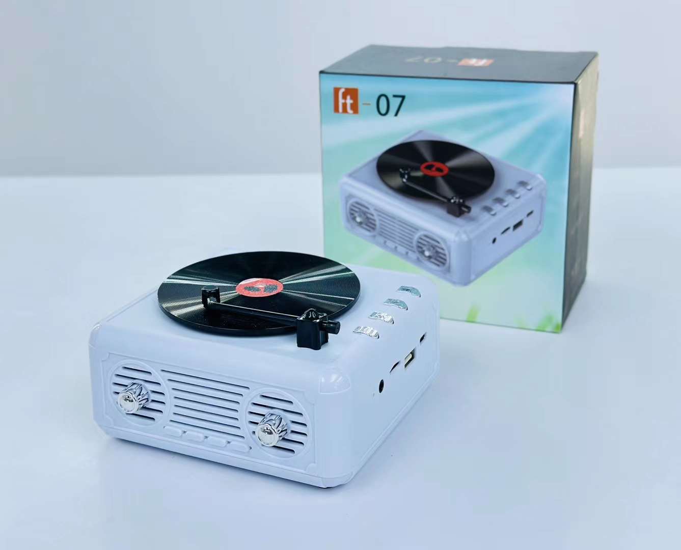 New Bluetooth Speaker Retro Record Audio Rotatable Portable Wireless Hot Sale Small Foreign Trade Hot Sale Ft-07