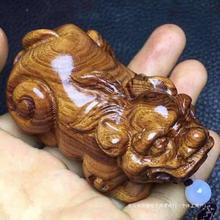 老挝黄花梨木雕手把件貔貅手工实木雕刻红木核桃摆件工艺礼品