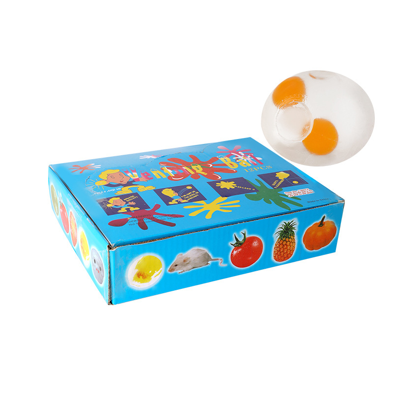 Transparent Simulation Egg New Transparent Simulation Egg Decompression Compressable Musical Toy Decompression Double-Yolked Egg Vent Primary School