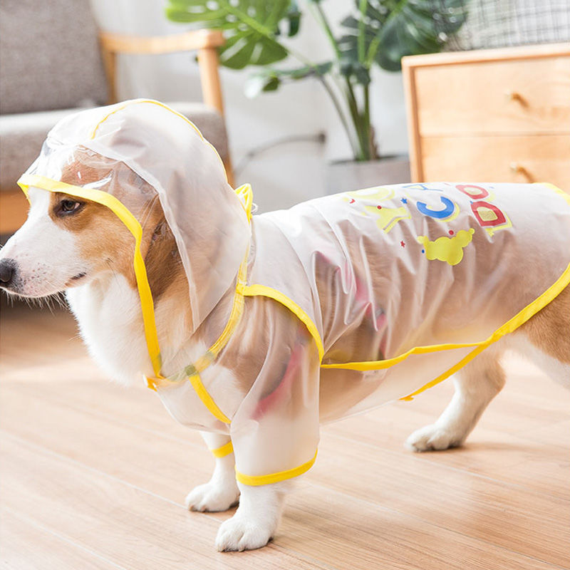 柯基雨衣护肚子幼犬衣服狗狗防水春秋春夏小狗肚兜小型犬雨伞