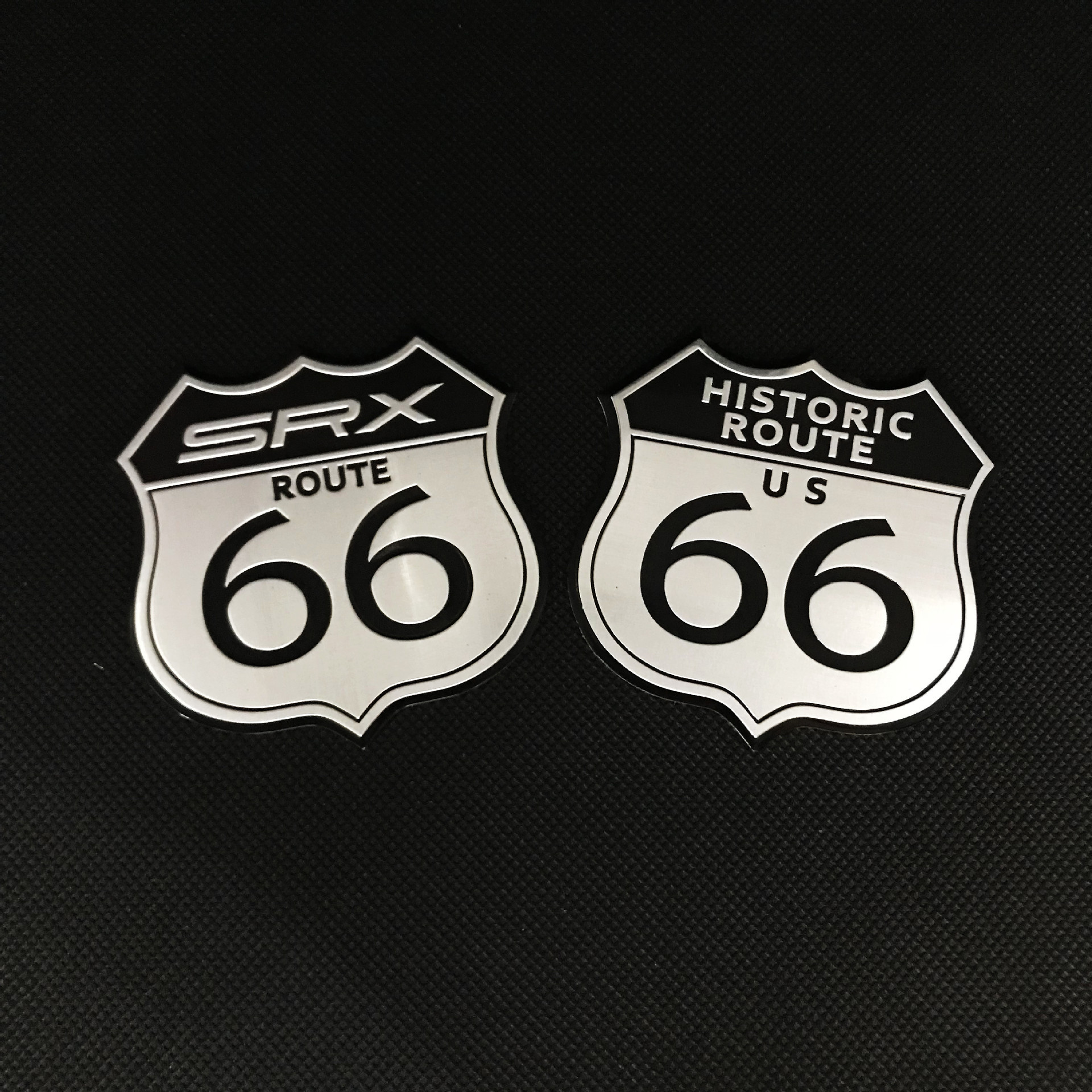 适用于凯迪拉克srx车贴 66号公路纪念款车标route us金属铭牌铝标
