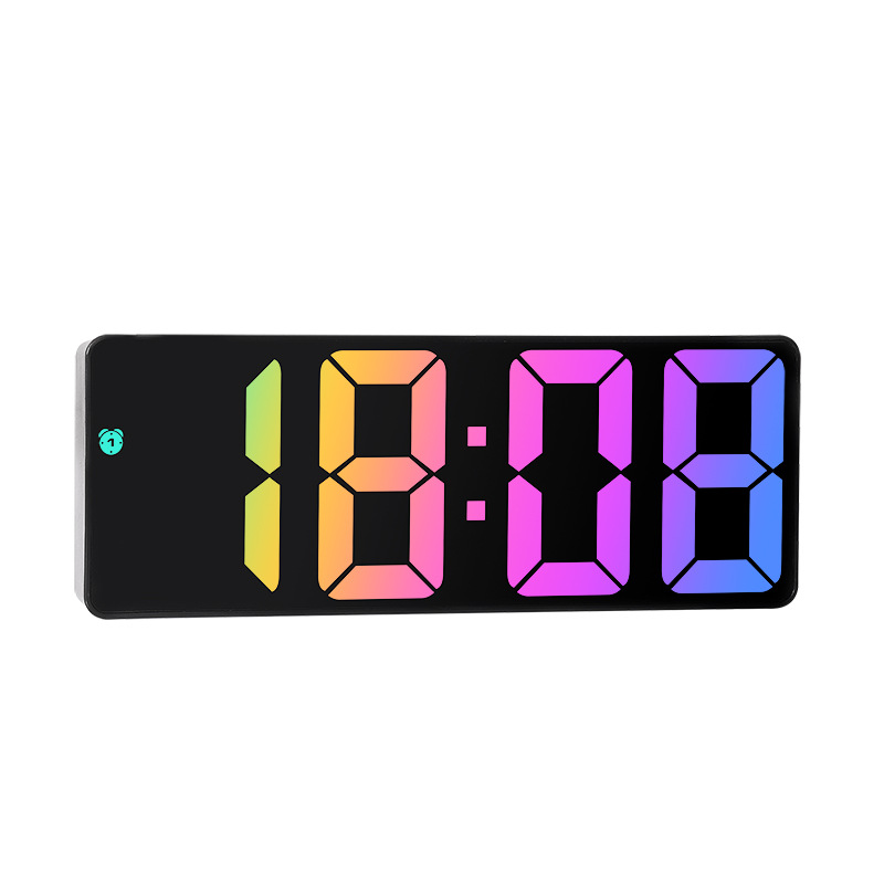 INS Personalized New LED Large Word Electronic Clock Bedside Alarm Clock Simple Fashion Colorful Large Screen Clock 0725