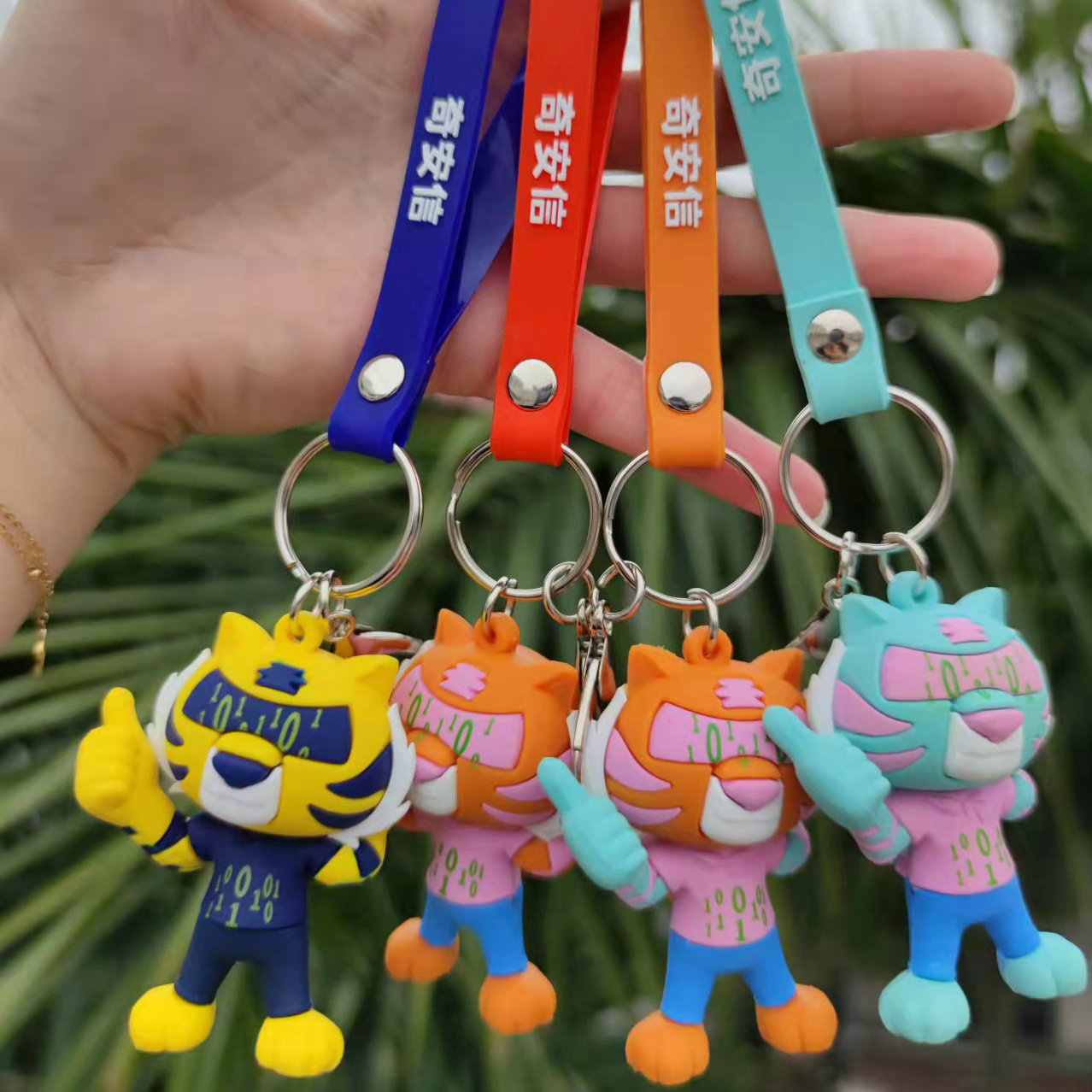 Pvc Flexible Glue Keychain Small Pendant Doll Wholesale Car Key Ring Ornaments Cute Panda Cartoon Key Button