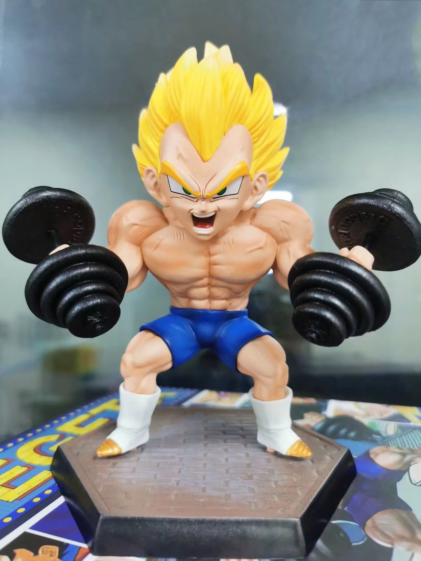 七龙珠 肌肉 健身贝吉塔 比达 gk 雕像 盒装手办公仔摆件模型