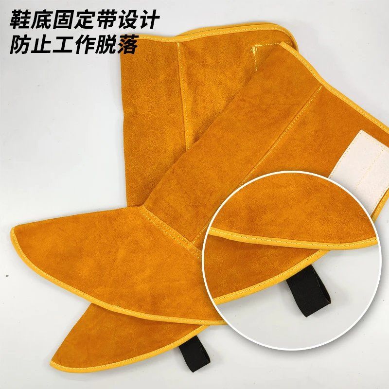 电焊护脚套长款牛皮护腿罩全脚防护防烫焊工鞋套耐高温劳保脚套新