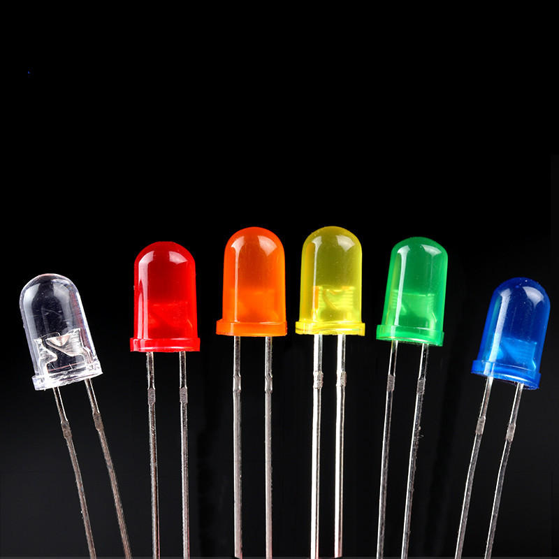 好莱光直插式led发光二极管f5/5mm草帽短脚透明白光全彩led灯珠-报价