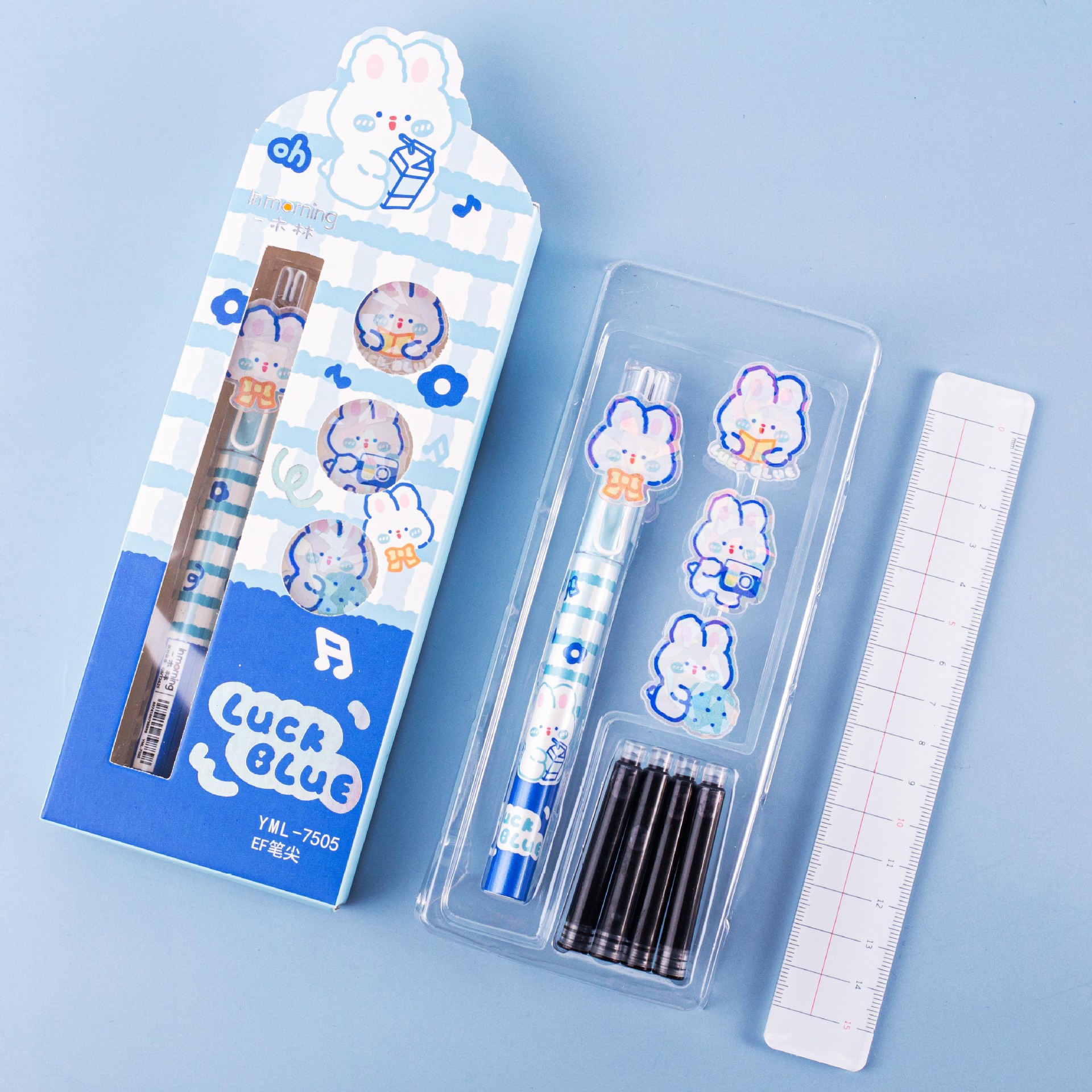一木林 7505 幸运布鲁兔可换墨囊钢笔 可爱卡通学生文具批发