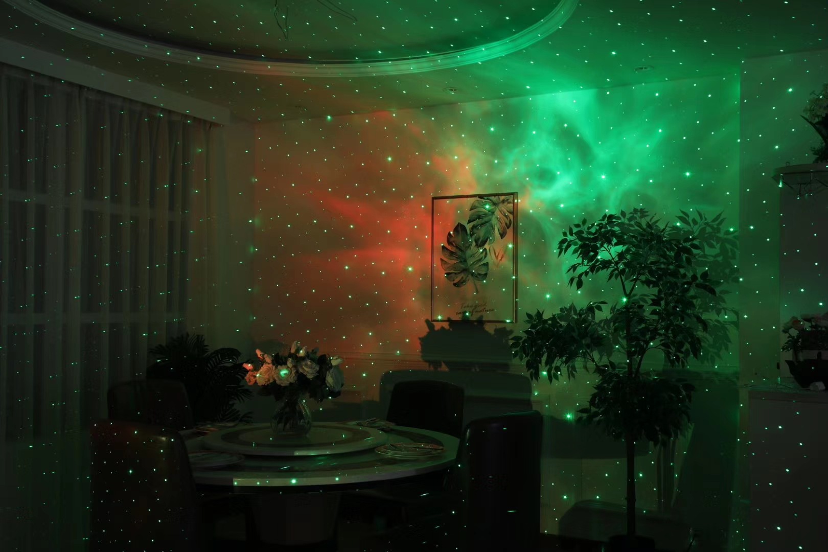 led旋转星空投影灯 七彩梦幻激光星云灯3d视觉 场景灯 跨境新款