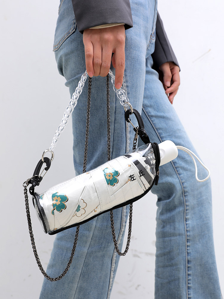 批发pvc雨伞防水收纳袋折叠可背雨伞套车载装伞袋雨伞袋随身斜跨