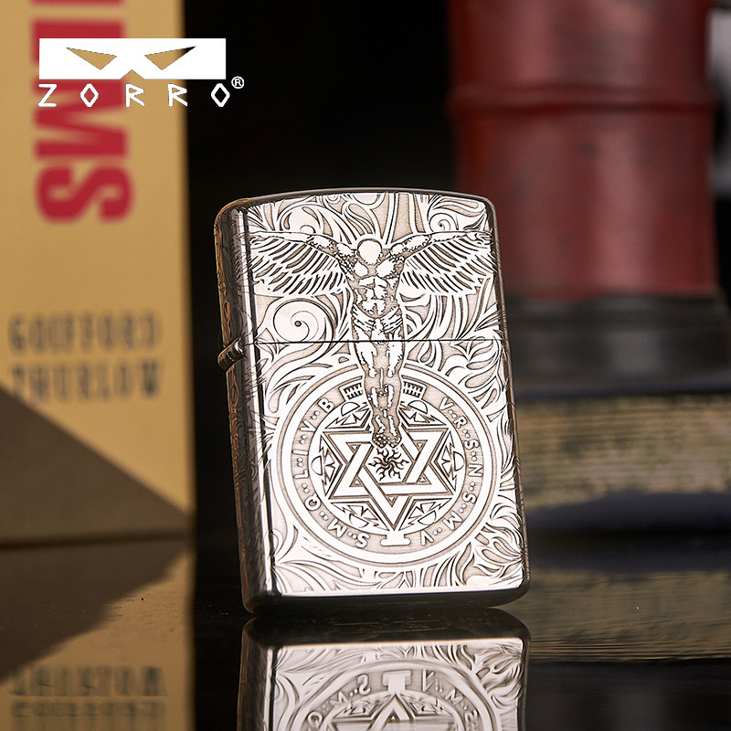 zorro 佐罗二代升级版守护天使防风煤油打火机复古创意个性礼物