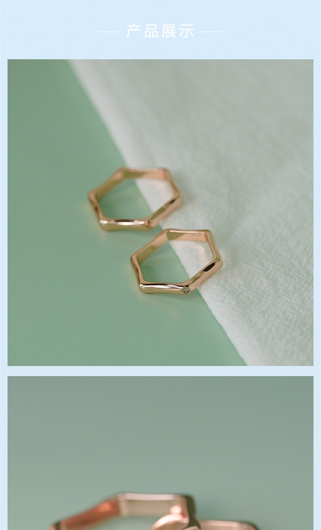 明星同款戒指浪浪钉六边形六角螺母戒指情人节礼物情侣戒指送女友