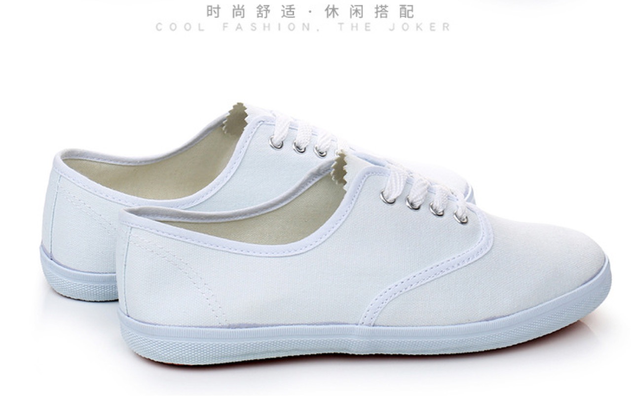 男女式白色休闲白球鞋前进鞋武术鞋田径跑步布鞋护士鞋帆布鞋白鞋