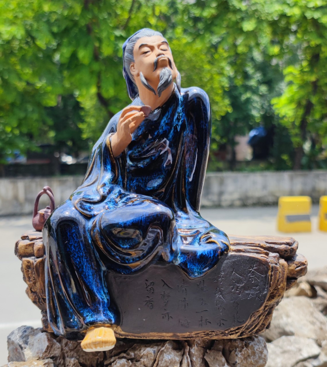 精品陆羽品茶 茶圣 石湾陶瓷工艺品家居公司装饰人物摆件送礼佳品