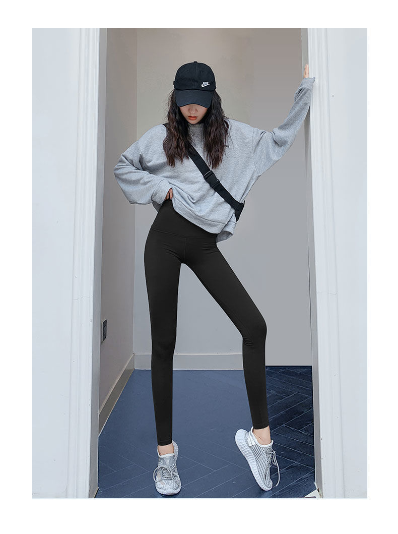 鲨鱼裤打底裤女冬季加绒加厚外穿高腰学生韩版秋裤裤黑色裤子