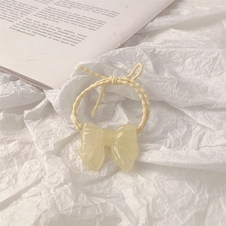 Good-looking Transparent Bow Hair Rope Ins Style All-Match and Cute Butterfly Head Rope Does Not Hurt Hair Rubber Band Hair Band for Women