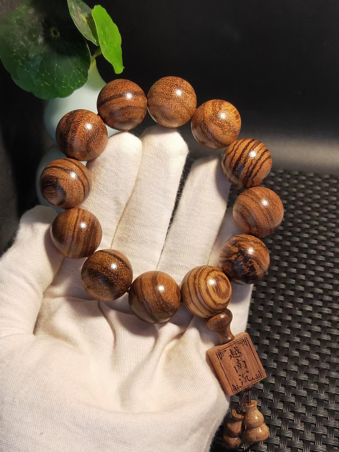 越南芽庄黄棋沉香手串(木串11号)