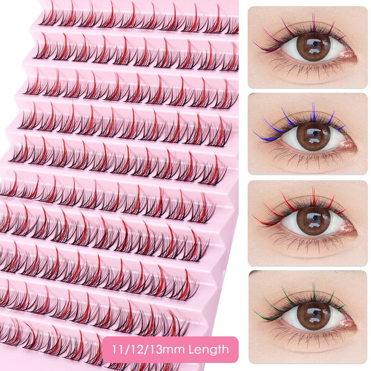 New Colored False Eyelash Segmented Grafting False Eyelash Large Capacity Single Cluster Hair