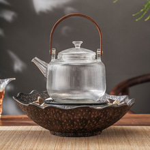 苹果玻璃壶加厚耐高温可加热煮茶壶电陶炉养生壶明火烧水泡茶壶