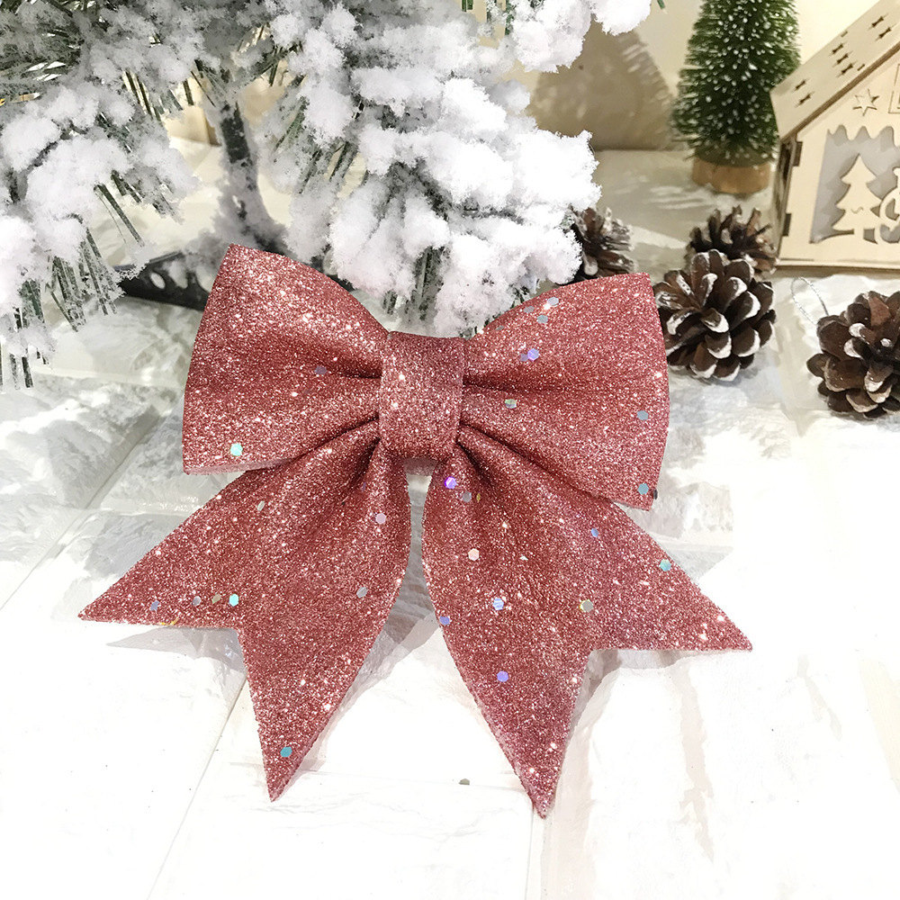 Christmas Bowknot Pearl Cotton Gold Powder Bow Christmas Tree Decoration Pendant Hotel Mall Ktv Decoration Supplies