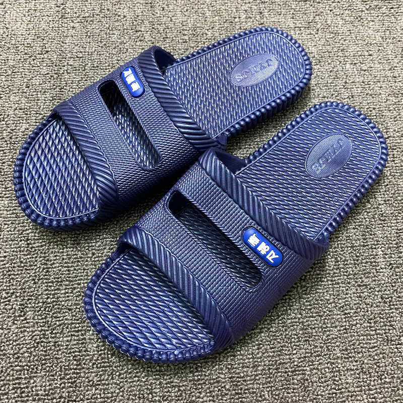 Home Solid Color Men's Slippers Summer Home Indoor Bathroom Bath Non-Slip Couple Soft Bottom Plastic Cool Support Slippers