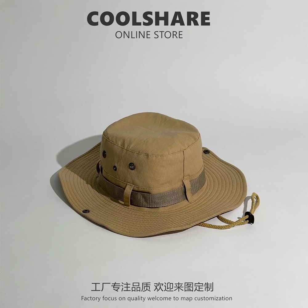 Summer Outdoor Bucket Hat Camping Sun Hat Fishing Alpine Cap Jungle Sun Protection Boonie Hat Cross-Border Hat Wholesale