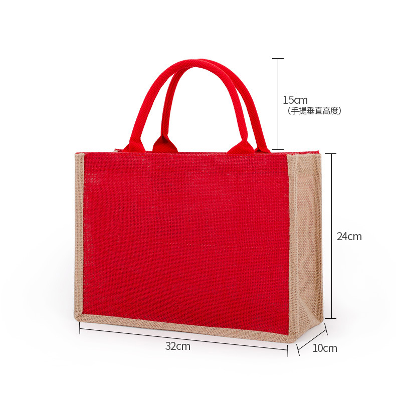 Spot Ins Fashion Red Portable Sack Blank Spot Large Capacity Waterproof Shopping Gunnysack