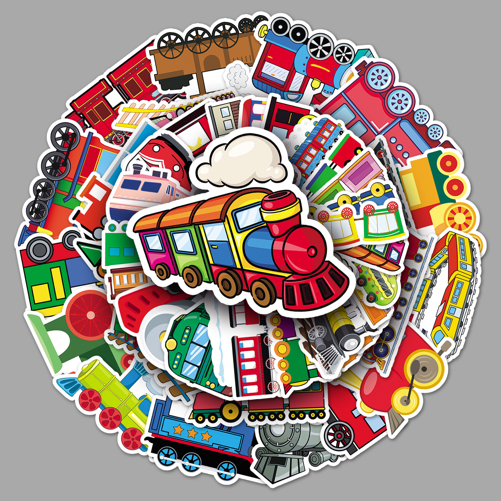 50张卡通小火车卡通行李箱贴纸个性潮流涂鸦笔记本电脑汽车外贸