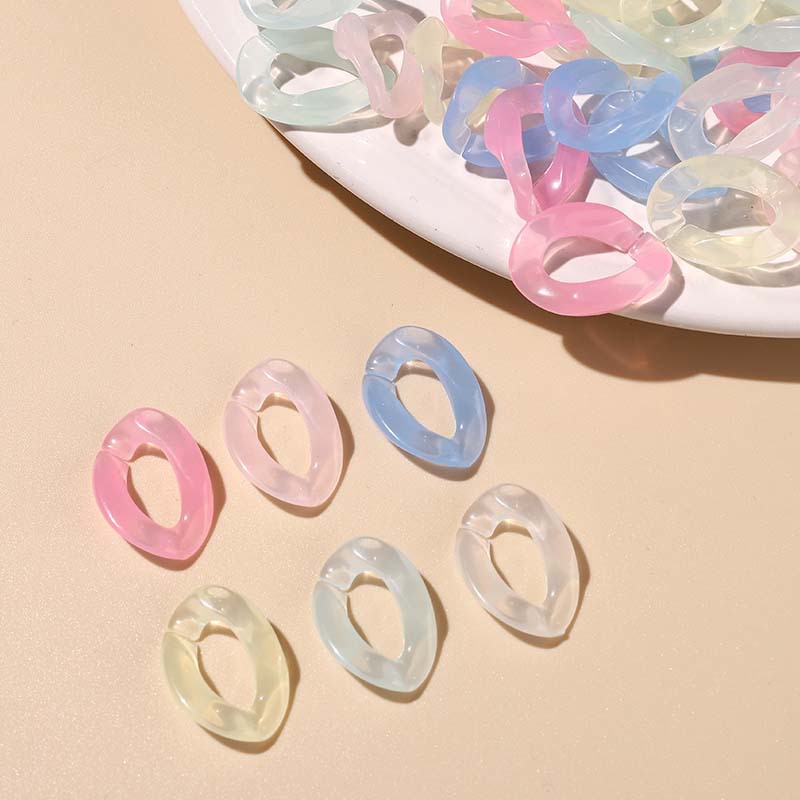 Acrylic Candy Color Opening Chain Buckle Handmade Ornament DIY Transparent Jelly Bracelet Simple Chain Accessories