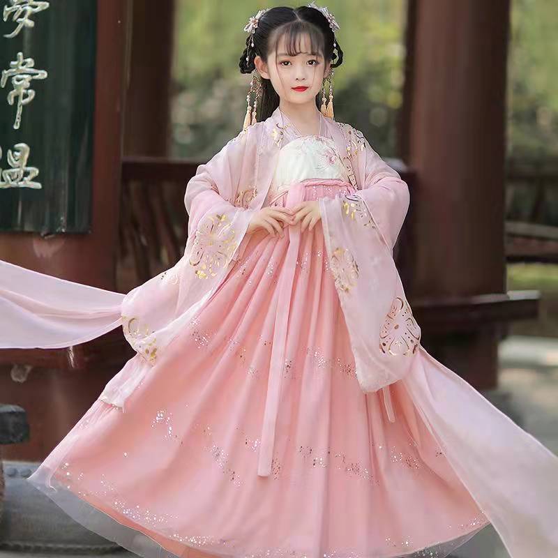 女童汉服新款唐装宝宝裙洋气仙气古代连衣裙薄款齐胸襦裙改良版