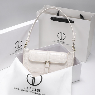 香港itgdledy真皮高级小众腋下包包女2022新款夏法棍包斜挎单肩包