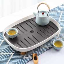 简约干泡台功夫茶具沥水托盘家用茶台小型轻奢日式茶盘现代储水式