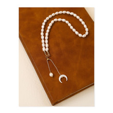 巴洛克珍珠项链女小众设计感时尚简约锁骨链星月造型个性复古颈链