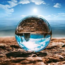 玻璃球透明水晶球摆件旅行工艺品家居摄影拍照光球道具一件代发