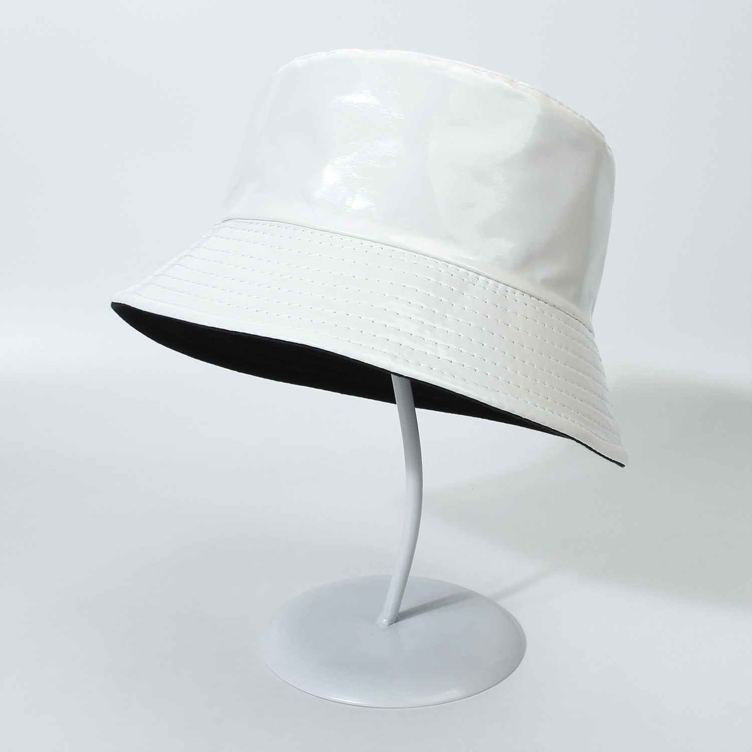 New Bright Leather Colorful Reversible Fisherman Hat Men's and Women's Outdoor Sun Protection Sun-Proof Basin Hat Foldable Outing Hat