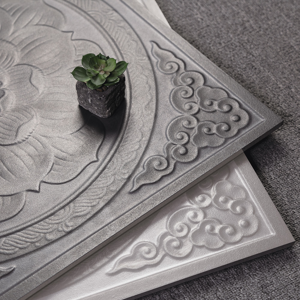 中国风复古浮雕祠堂寺庙古建庭院 火锅店防滑600x600仿古地砖瓷砖