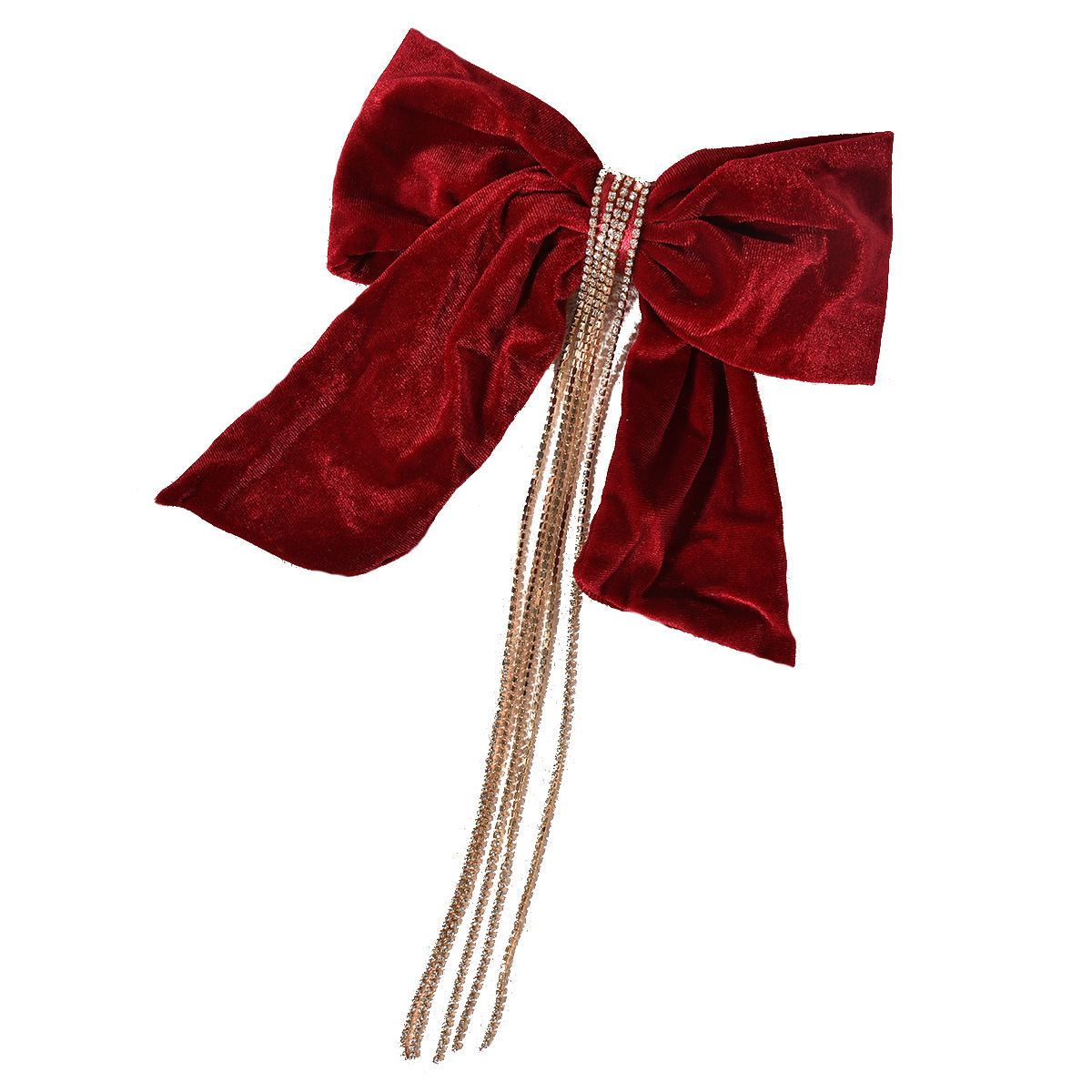 酒红丝绒蝴蝶结法式复古文艺发夹新娘头饰唯美婚纱礼服结婚配饰品