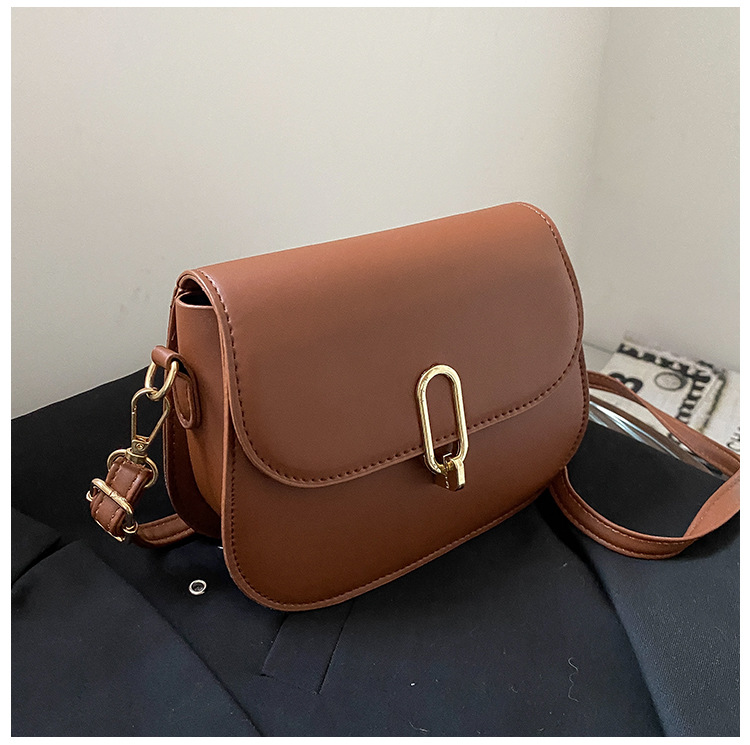 Western Style Women's Bag Simple Ins Korean Style Personalized Fashion Small Bag Online Red Vintage Crossbody Women's Bag Twist Lock Bag Women